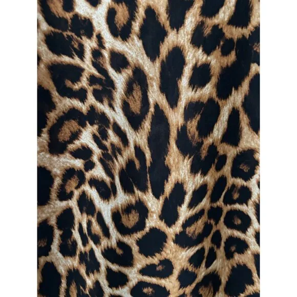 Annabelle usa Top Medium Leopard Print Short Sleeve Ruched Y2K Jungle Core Punk - Picture 14 of 14